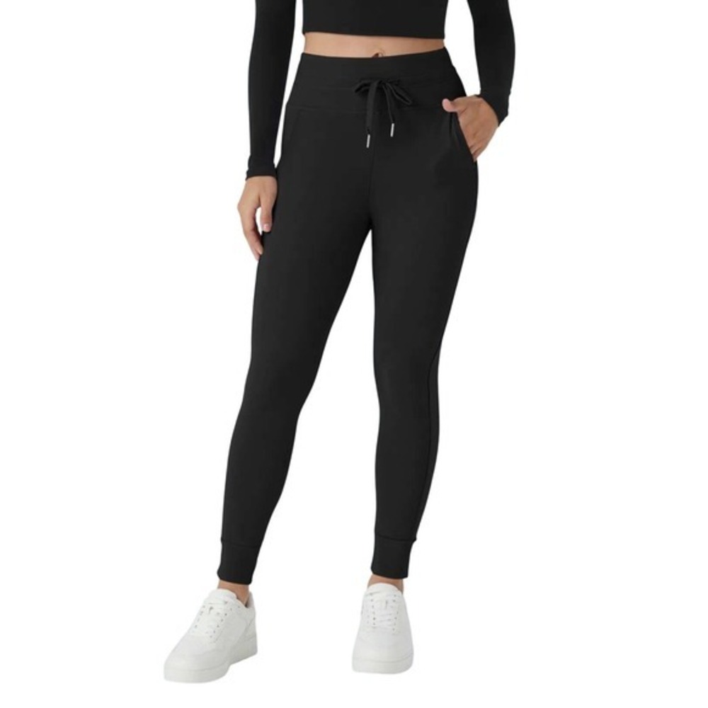 Halara SoftlyZero Plush High Waisted Drawstring Full Length Joggers Black S NWT